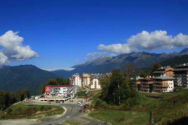 OLYMPIC VILLAGE, SOCHI, RUSSIAN FEDERATION - 28 SEPTEMBER, 2017: View from Olympic village, Sochi, Russian Federation