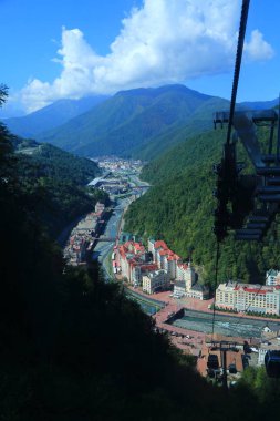 Olimpiyat Köyü, Soçi, Rusya Federasyonu - 28 Eylül 2017: Olimpiyat köyü, Sochi, Rusya Federasyonu