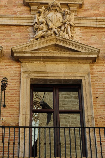 Beautiful Old Buildings Valencia Spain Interesting Architecture Details Siesta People — Stock Photo, Image