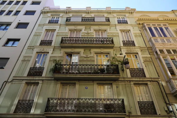 Beautiful Old Buildings Valencia Spain Interesting Architecture Details Siesta People — Stock Photo, Image
