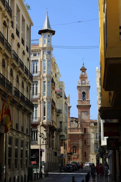 Piękne Stare Budynki Walencji Hiszpania Interesujące Szczegóły Architektoniczne Siesta Żadnych — Zdjęcie stockowe