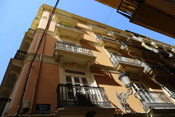 Valencia Spanya Daki Güzel Eski Binalar Lginç Mimari Detaylar Siesta — Stok fotoğraf