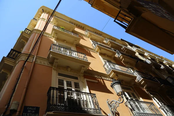 Старые Здания Валенсии Испания Интересные Архитектурные Детали Фаста Людей — стоковое фото