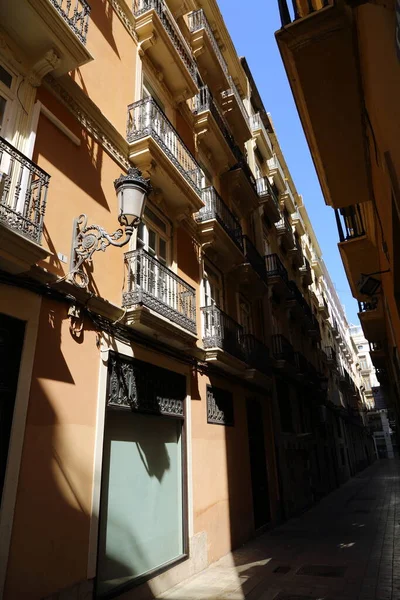 Beautiful Old Buildings Valencia Spain Interesting Architecture Details Siesta People — Stock Photo, Image