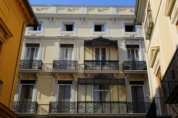 Beautiful Old Buildings Valencia Spain Interesting Architecture Details Siesta People — Stock Photo, Image