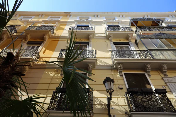 Beautiful Old Buildings Valencia Spain Interesting Architecture Details Siesta People — Stock Photo, Image