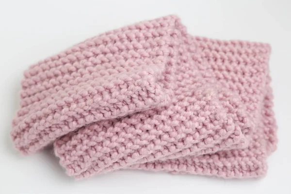 Handgemachter Strickschal Rosa Farbe — Stockfoto