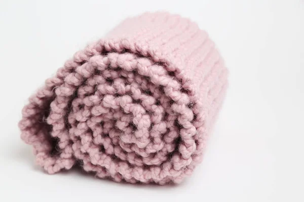 粉红色手工针织围巾 — 图库照片