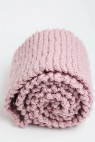 Handgemachter Strickschal Rosa Farbe — Stockfoto