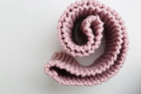 Handgemachter Strickschal Rosa Farbe — Stockfoto