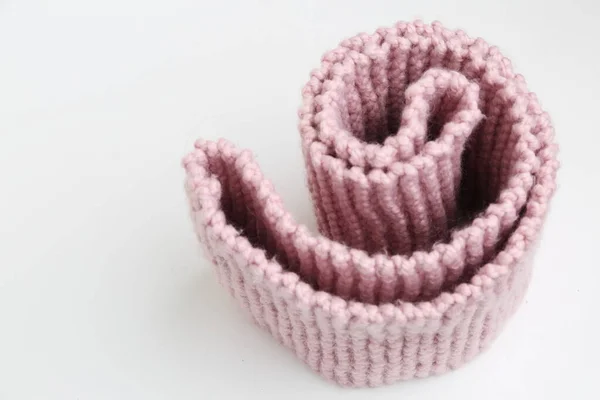 Handgemachter Strickschal Rosa Farbe — Stockfoto