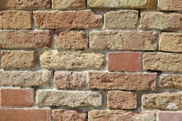 Outdoor Beeld Van Ancient Baksteen Muur Textuur — Stockfoto