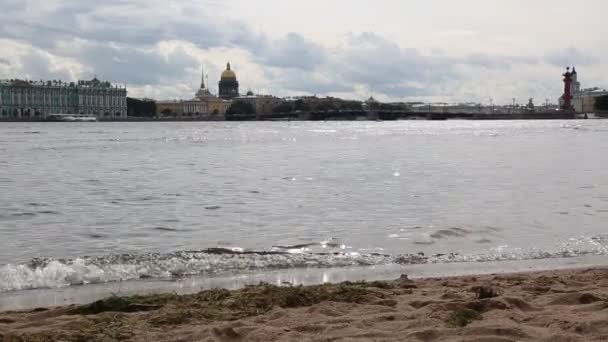 Cityscape Neva River São Petersburgo Rússia — Vídeo de Stock