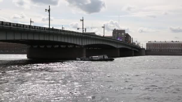 Saint Petersburg Rusya Daki Blagoveshchensky Köprüsü Manzarası — Stok video