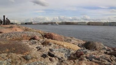 Cityscape ve Neva Nehri, Saint Petersburg, Rusya.