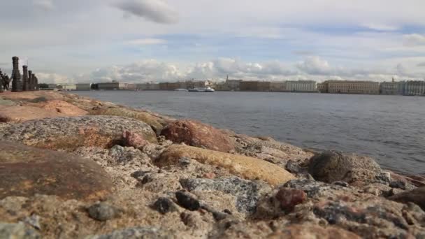 Paisaje Urbano Río Neva San Petersburgo Rusia — Vídeos de Stock
