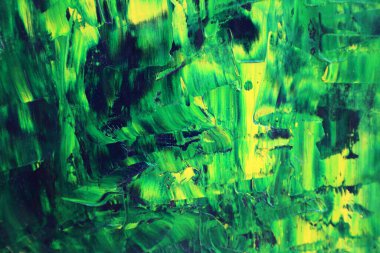 Yeşil ve sarı renkli kağıt üzerinde güzel soyut sanat eserleri