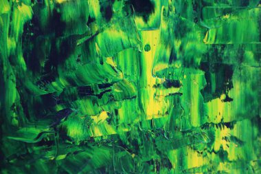 Yeşil ve sarı renkli kağıt üzerinde güzel soyut sanat eserleri