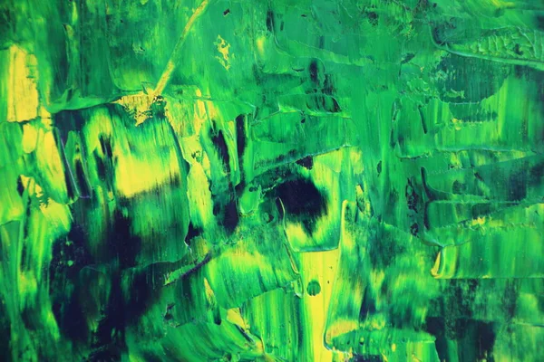 Yeşil Sarı Renkli Kağıt Üzerinde Güzel Soyut Sanat Eserleri — Stok fotoğraf