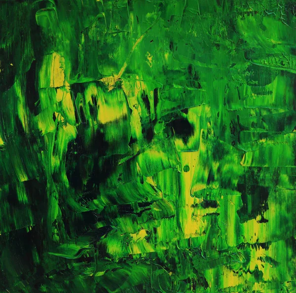绿色和黄色的纸上美丽的抽象艺术用油 — 图库照片