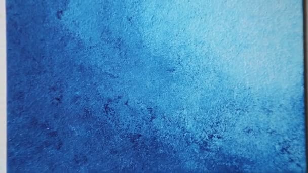 Hedendaagse Kunst Abstract Kunstschilderkunst Met Blauwe Kleur Papier — Stockvideo