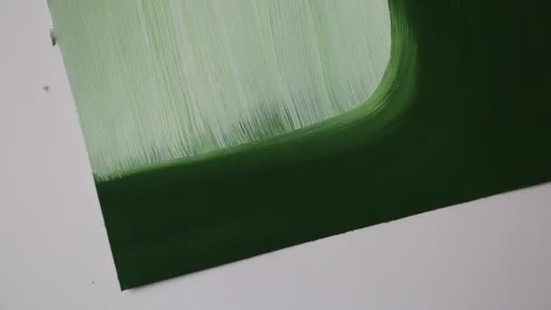 Contemporary Art Abstract Art Painting Green Color Paper — Stock Video