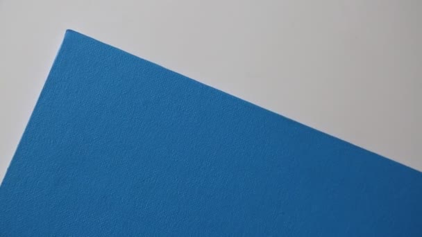 Hedendaagse Kunst Abstract Kunstschilderkunst Met Blauwe Kleur Papier — Stockvideo