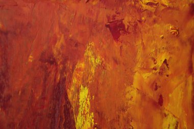 Turuncu, kırmızı ve sarı renkli kağıt üzerinde soyut sanat eserleri akrilik 