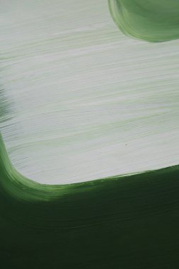 Sanat eserlerinde yeşil ve beyaz renkler. Duvar dekorasyonu için çağdaş sanat eseri. Gouache ve akrilik boya..