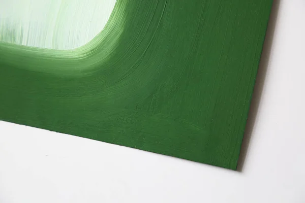 艺术中的绿色和白色 当代墙面装饰艺术 醋和丙烯酸涂料 — 图库照片