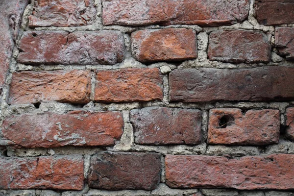 Echte Oude Bakstenen Muur Textuur Achtergrond — Stockfoto