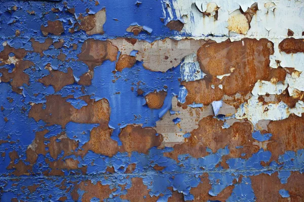 Utomhus Bild Texturerad Bakgrund Rostig Metall Och Skalning Färg — Stockfoto