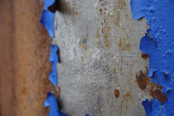 Outdoor Image Textured Background Rusty Metal Peeling Paint — Stock Photo, Image