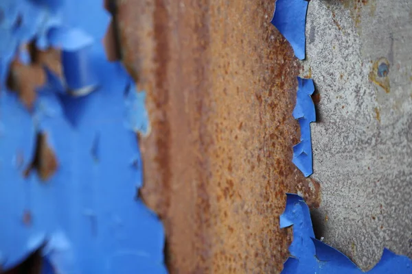 Outdoor Image Textured Background Rusty Metal Peeling Paint — Stock Photo, Image