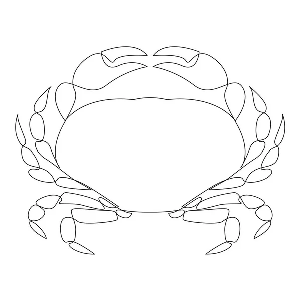 Krabí ilustrace nakreslena jedním řádkem — Stockový vektor