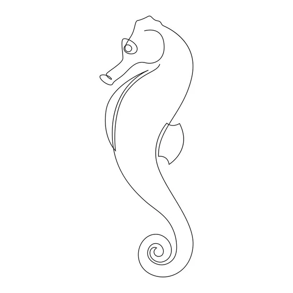 Seepferdchen-Illustration durch eine Linie gezeichnet. minimalistische Vektor-Illustration — Stockvektor