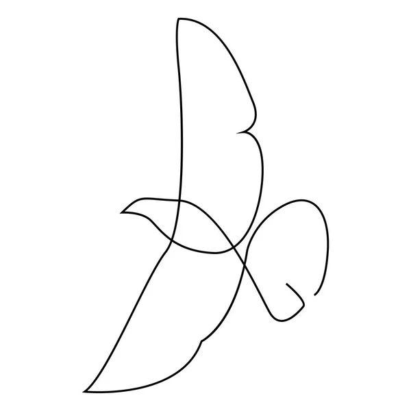 Silueta jednoho spojnicových ptáků. Kreslené minimalismus, ilustrace — Stockový vektor