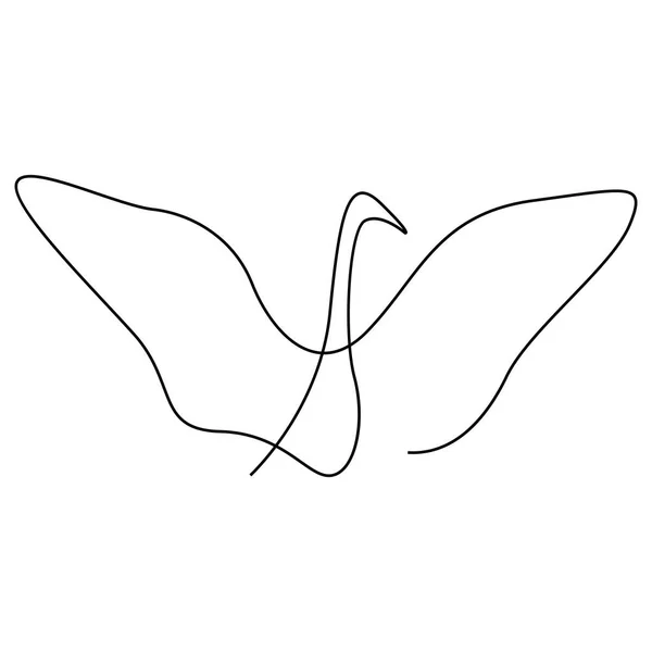 Silueta de diseño de cisne de una línea. Minimalismo dibujado a mano estilo vector ilustración — Archivo Imágenes Vectoriales