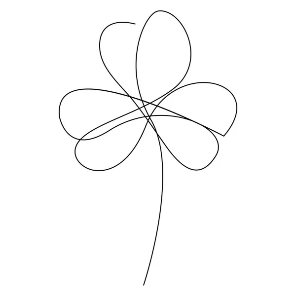 Clover one line drawing. Minimal vector illustration — Stock Vector