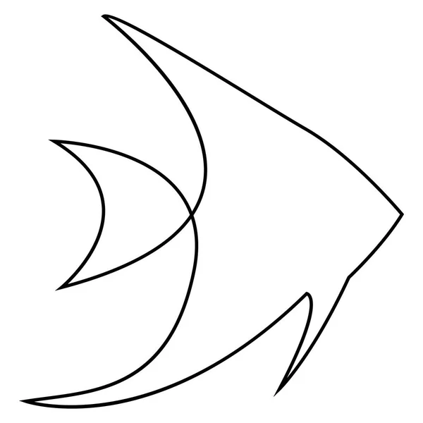 1つのライン魚のデザインシルエット。ロゴデザイン。手描きミニマリズムスタイルベクトルイラスト. — ストックベクタ