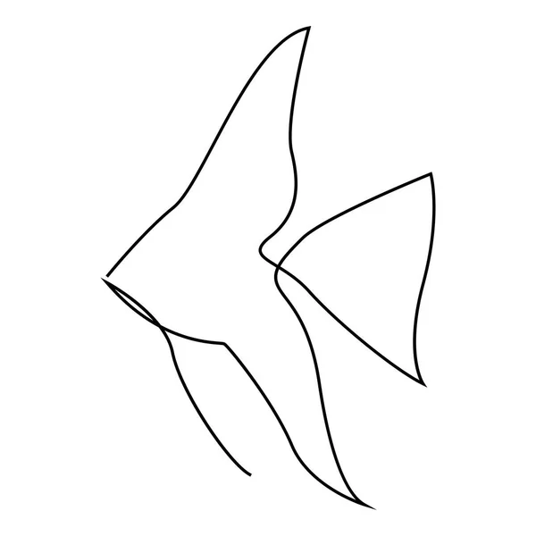 一条线鱼的设计轮廓。标志设计。手绘简约风格矢量插图. — 图库矢量图片