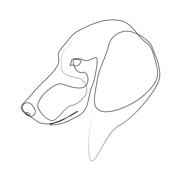 Linha contínua Dachshund. Ilustração de vetor de cão de estilo mínimo de linha única. Retrato — Vetor de Stock