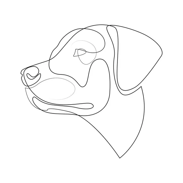 Continuous line Labrador Retriever. Single line minimal style Labrador dog vector illustration. Portrait — Stock Vector