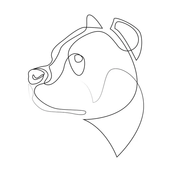 Linha contínua Pit Bull. Única linha estilo mínimo Pitbull ilustração do vetor do cão. Retrato — Vetor de Stock