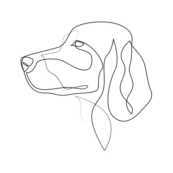 Continuous line Irish Setter. Single line minimal style Setter dog vector illustration. Portrait — Stock Vector