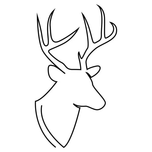一条线设计的鹿的轮廓。 手绘单一连续线条简约风格. 矢量说明 — 图库矢量图片