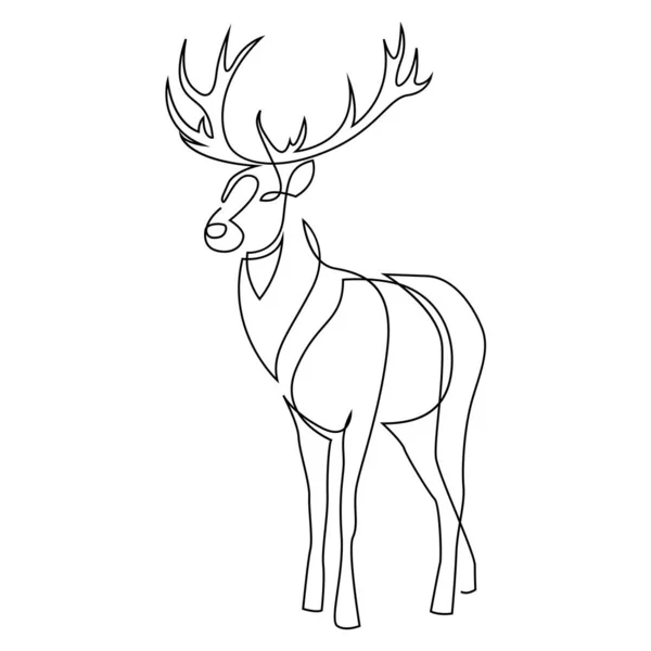 Une silhouette de conception de ligne de cerf. Ligne unique dessinée à la main style minimalisme continu. Illustration vectorielle — Image vectorielle