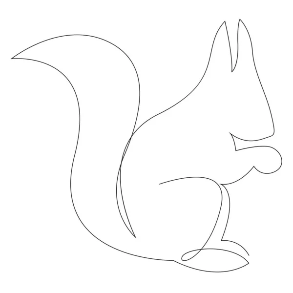 Rysunek wiewiórki. Wiewiórka w minimalnym stylu linii wektor ilustracji — Wektor stockowy