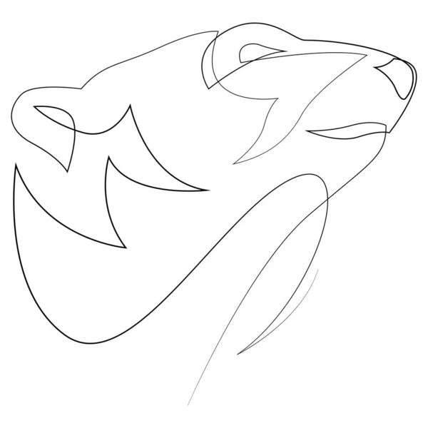 Bir çizgi kutup ayısı tasarımı silueti. El çizimi minimalizm stili vektör çizimi — Stok Vektör