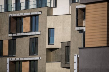 Çağdaş tasarım multifamily yaşam evlerin. Modern lüks daireler binalar